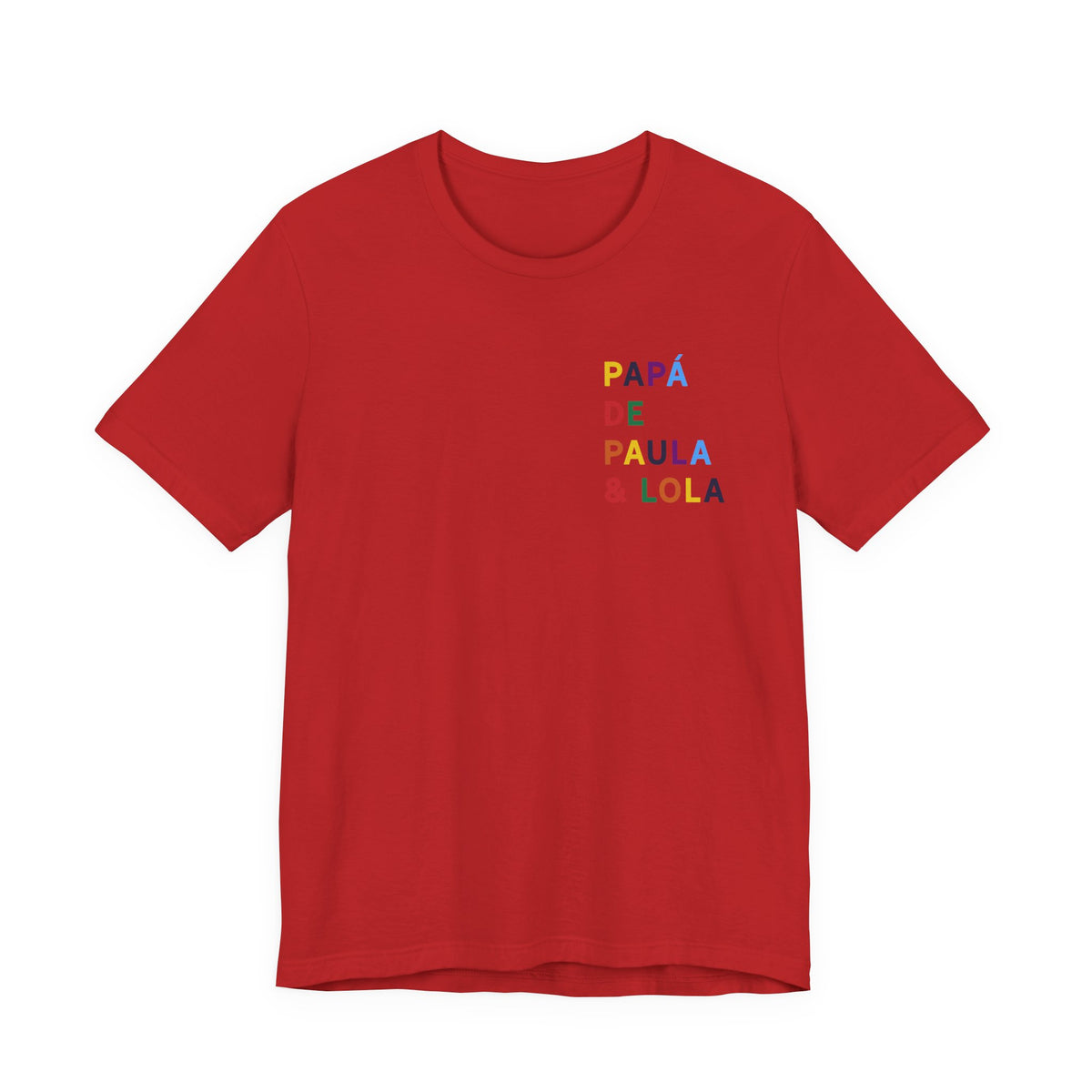 Camiseta Papá con nombre multicolor