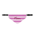 Pink Striped Pet Bandana with Custom Text