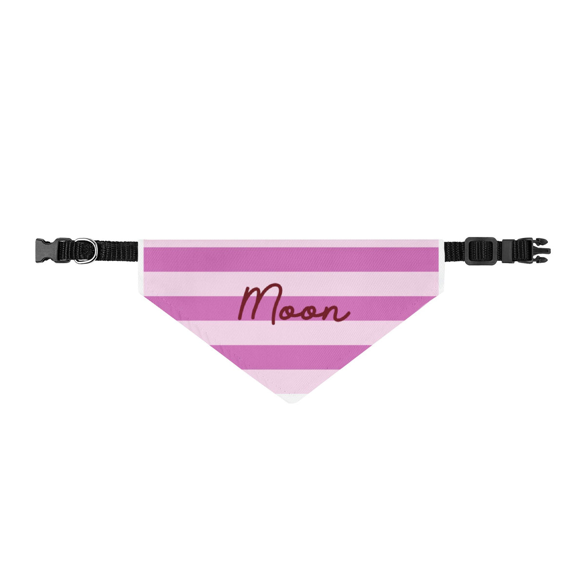 Pink Striped Pet Bandana with Custom Text