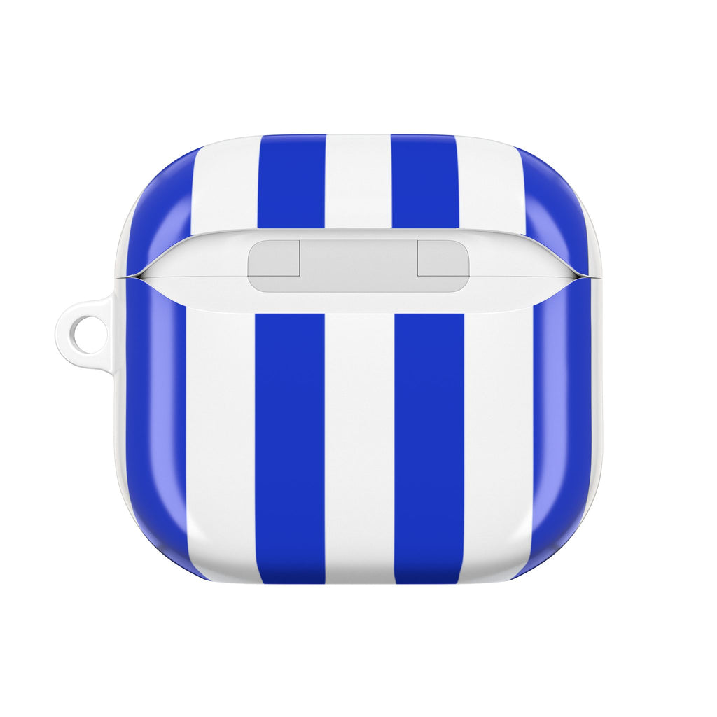 Blue Striped AirPods Case with Personalized Name