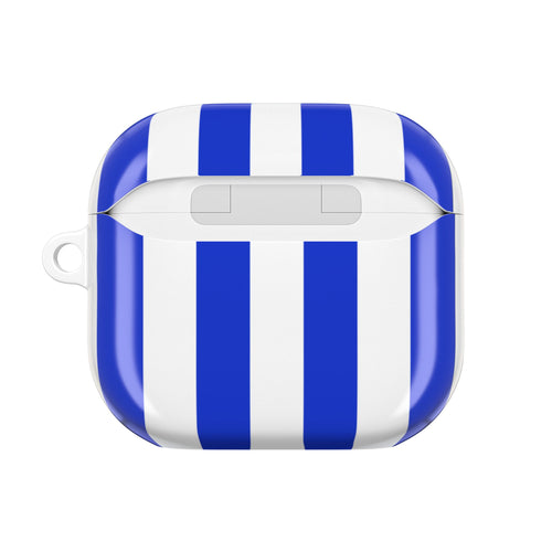 Blue Striped AirPods Case with Personalized Name