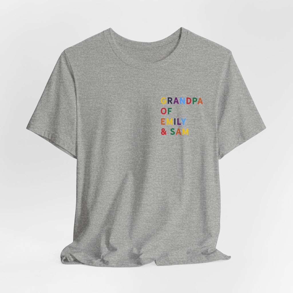 Camisa de Abuelo con Nombres Multicolor de los Nietos