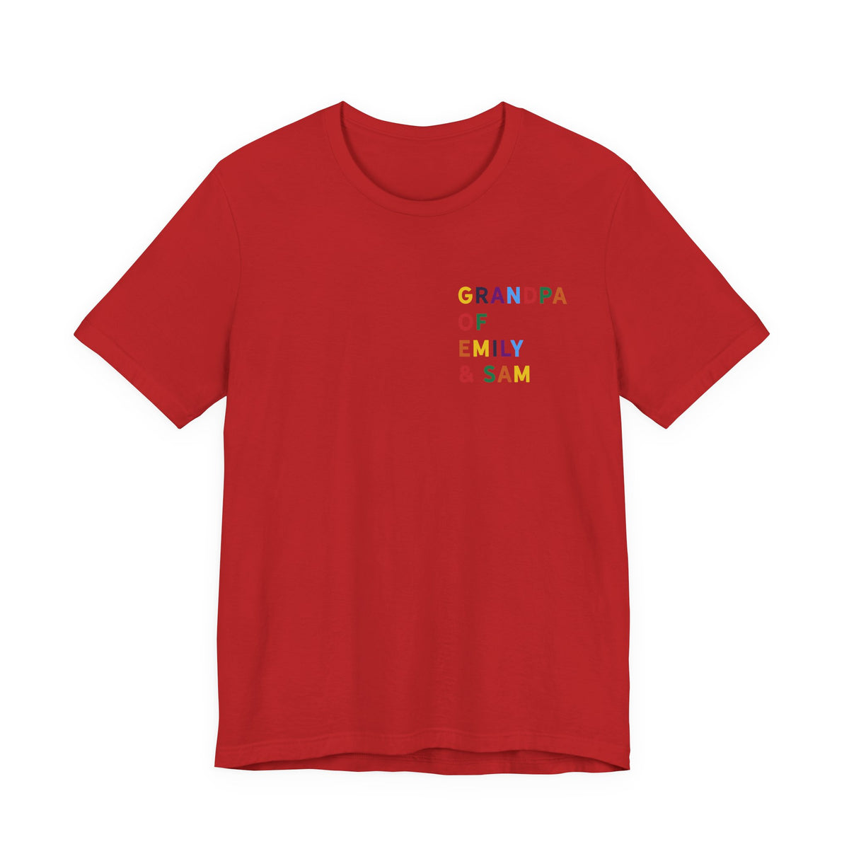 Camisa de Abuelo con Nombres Multicolor de los Nietos