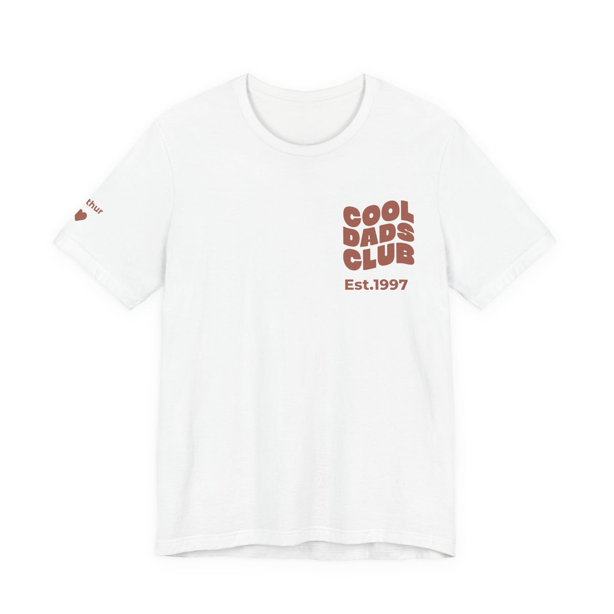 Camiseta Club de Padres Geniales y nombres en la manga