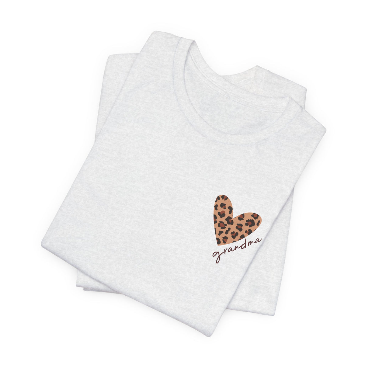 Camiseta de Abuela Corazón de Leopardo Personalizada
