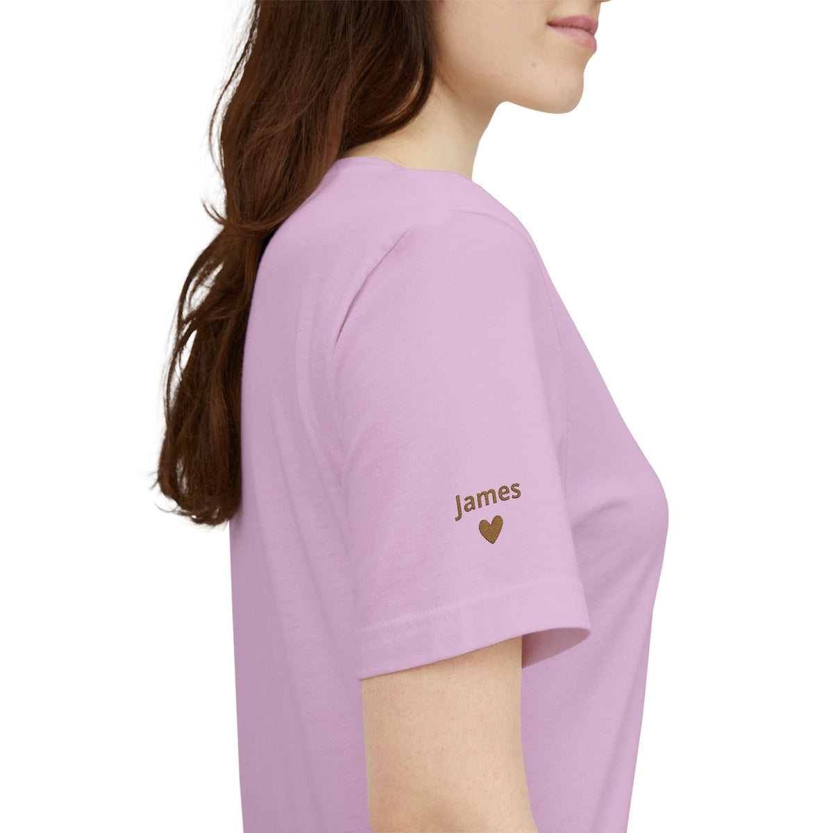 Camiseta Personalizada Mamá Est Corazón Bordado y Manga