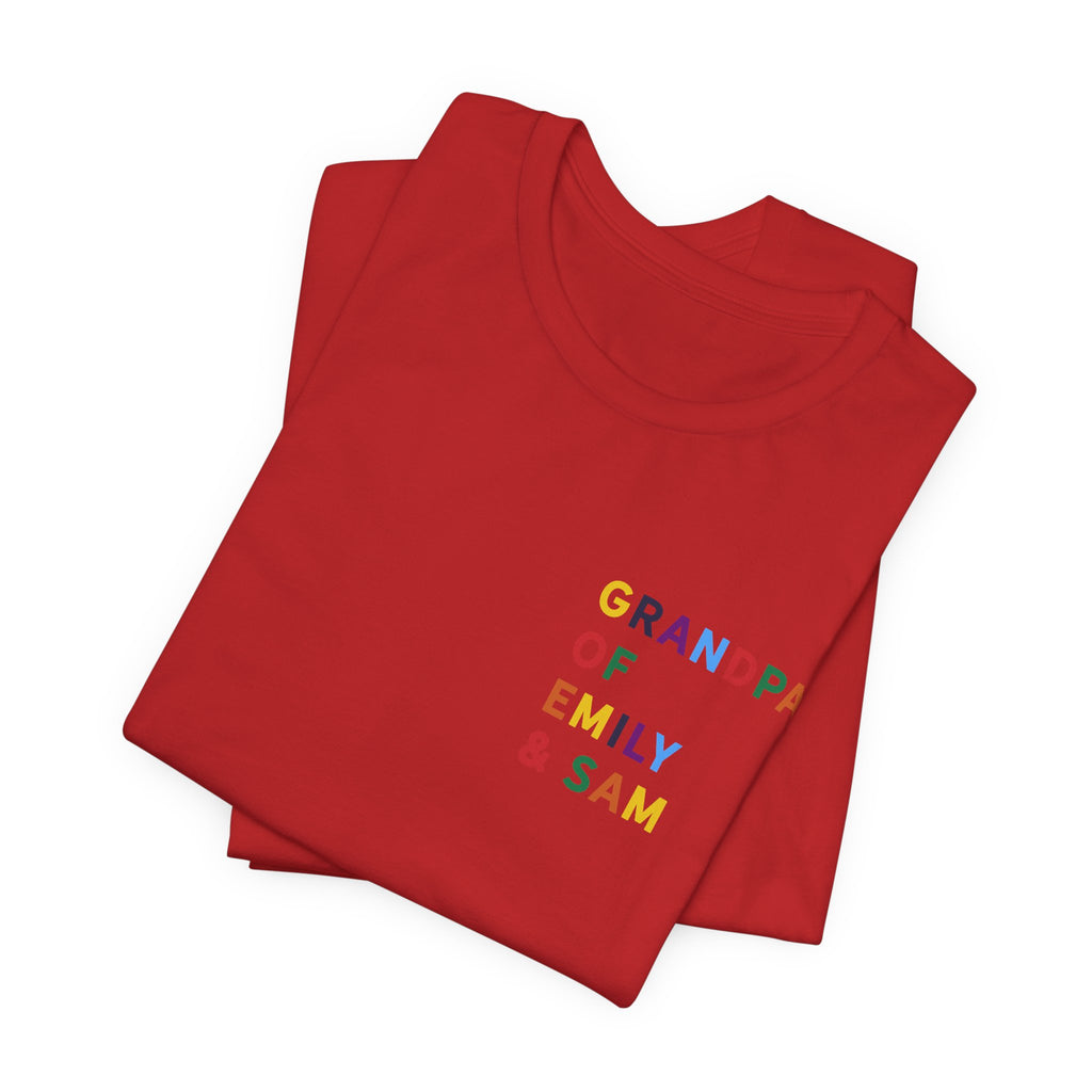 Camisa de Abuelo con Nombres Multicolor de los Nietos
