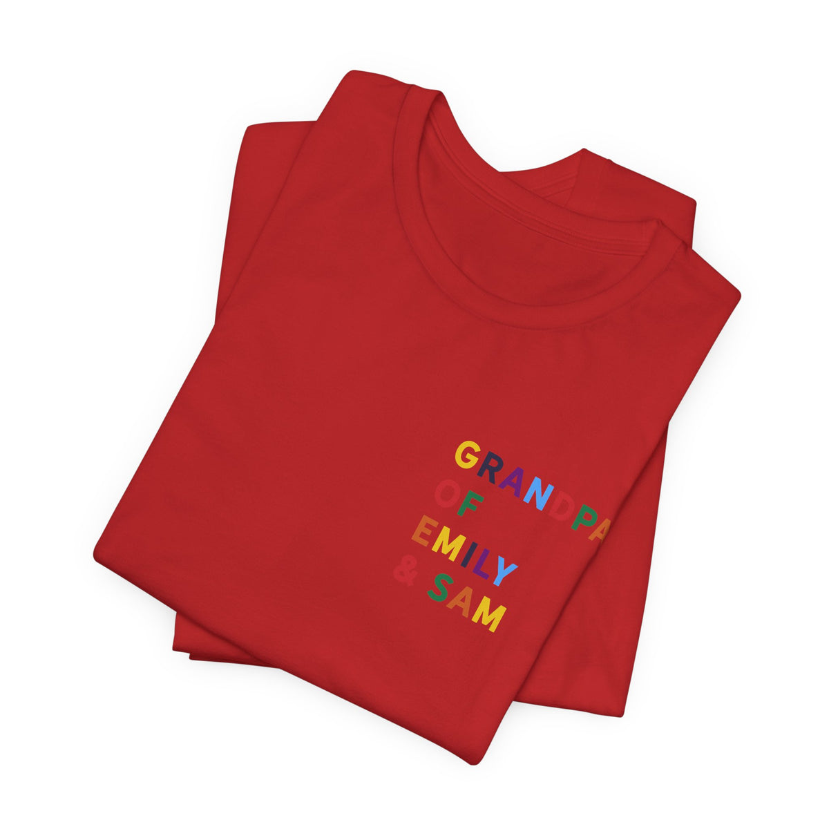 Camisa de Abuelo con Nombres Multicolor de los Nietos