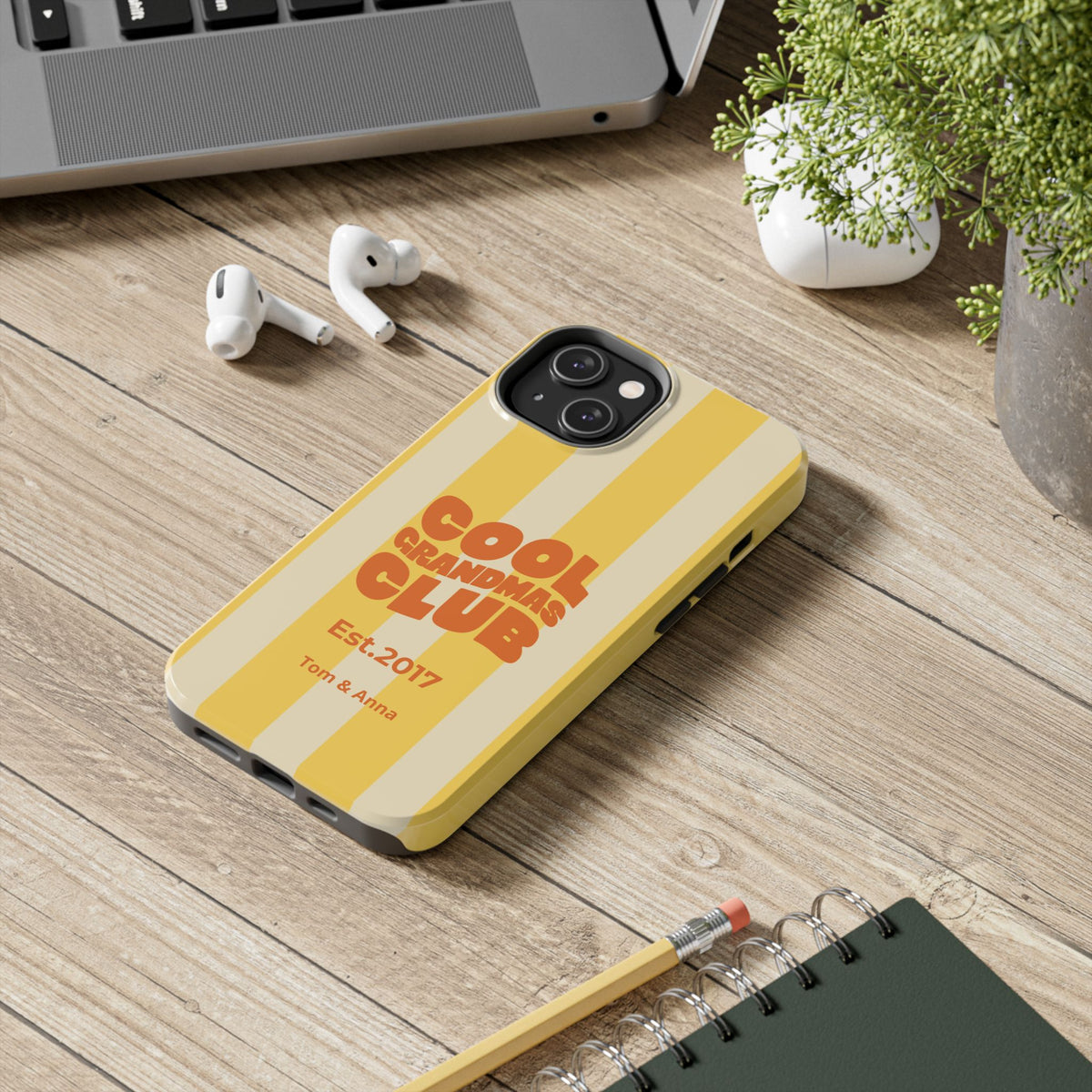 Funda de teléfono Club de abuelas geniales y nombres de niños