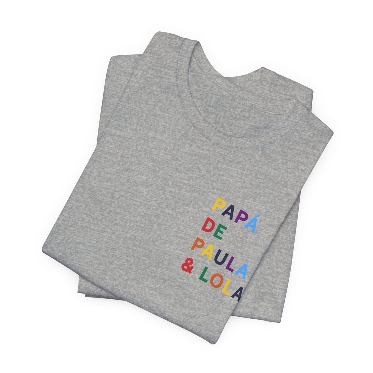 Camiseta Papá de con nombre multicolor