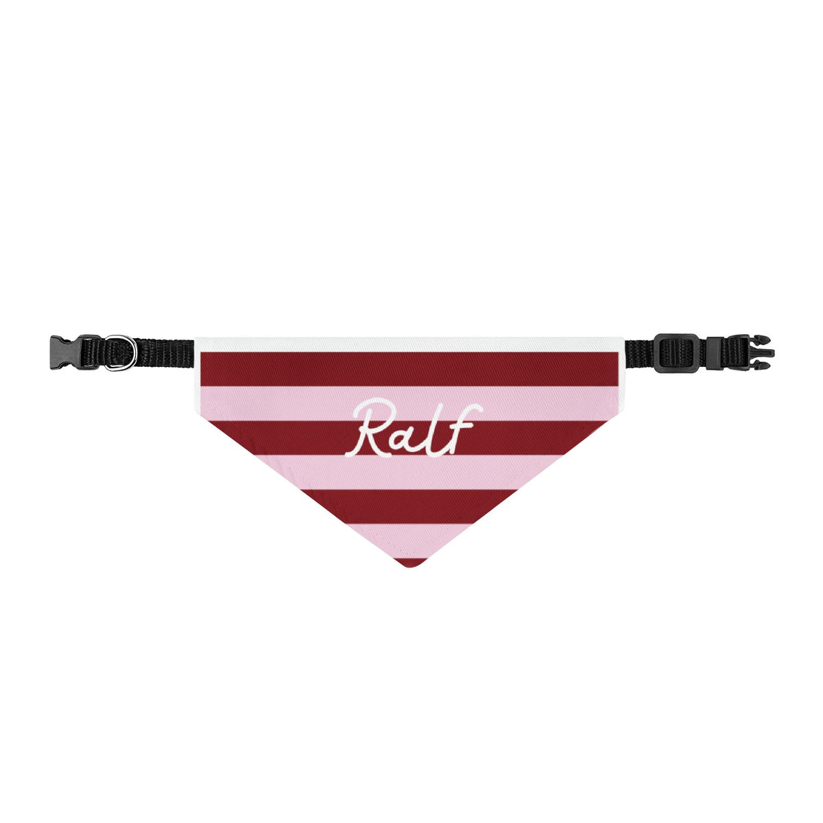Red Striped Pet Bandana with Custom Text