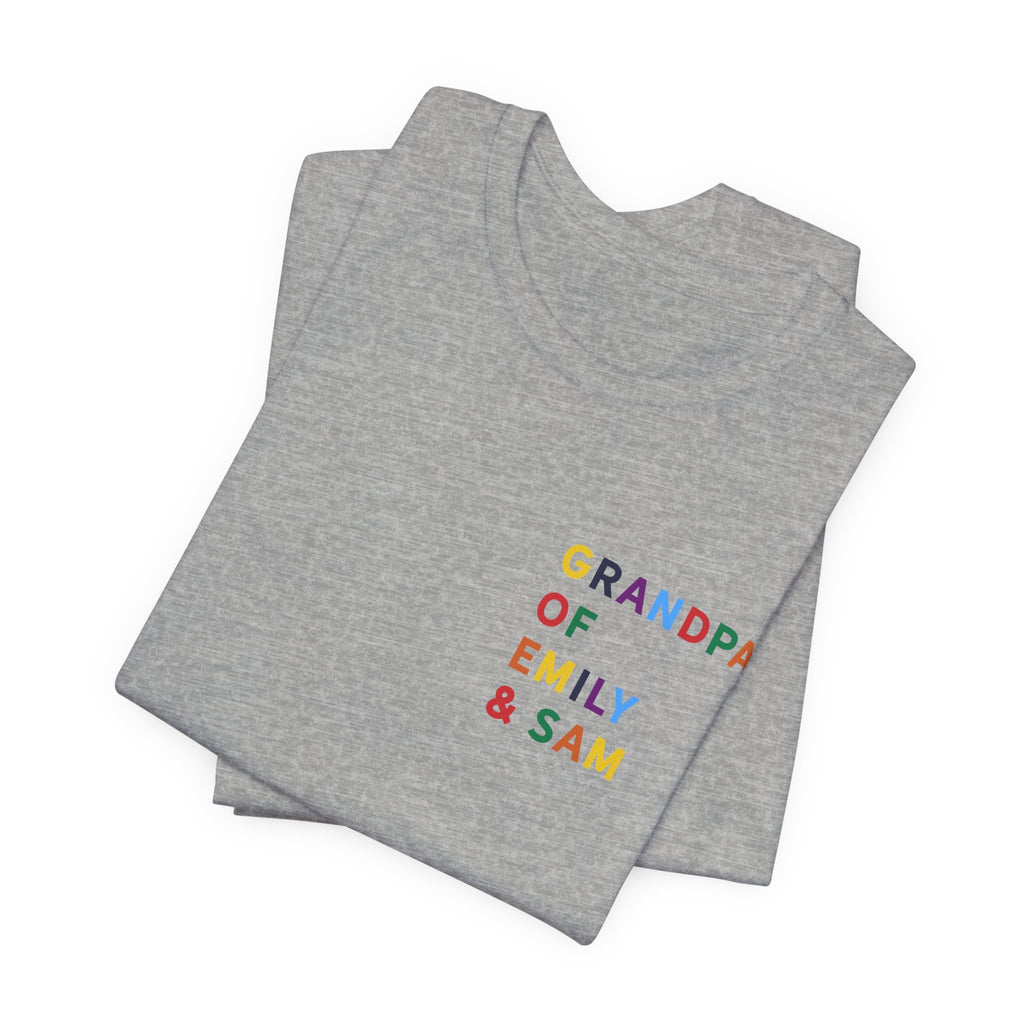 Camisa de Abuelo con Nombres Multicolor de los Nietos