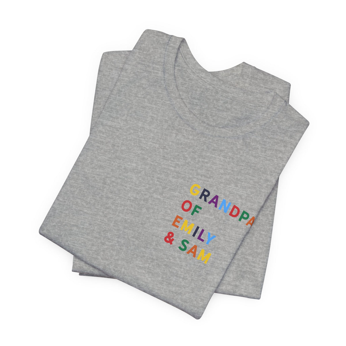 Camisa de Abuelo con Nombres Multicolor de los Nietos