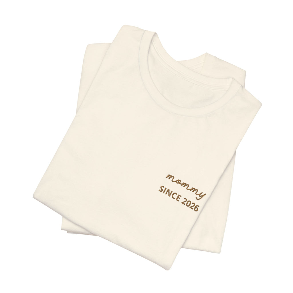 Camiseta Personalizada Mamá Est Corazón Bordado y Manga