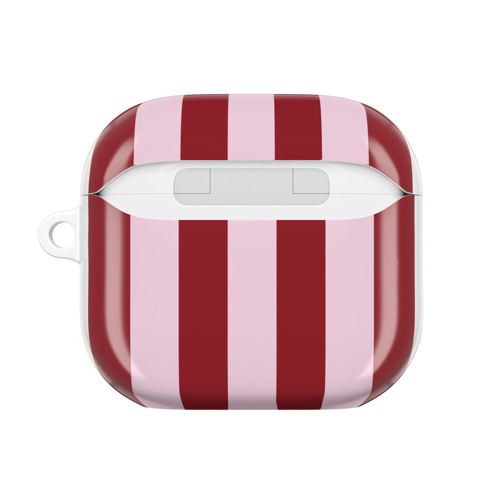 Red Striped AirPods Case with Personalized Name
