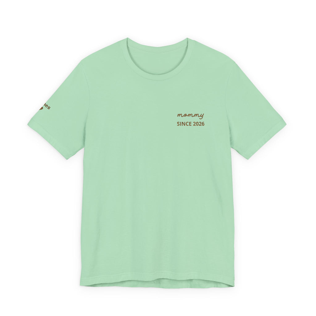 Camiseta Personalizada Mamá Est Corazón Bordado y Manga