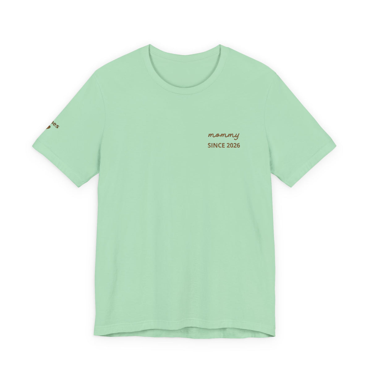 Camiseta Personalizada Mamá Est Corazón Bordado y Manga