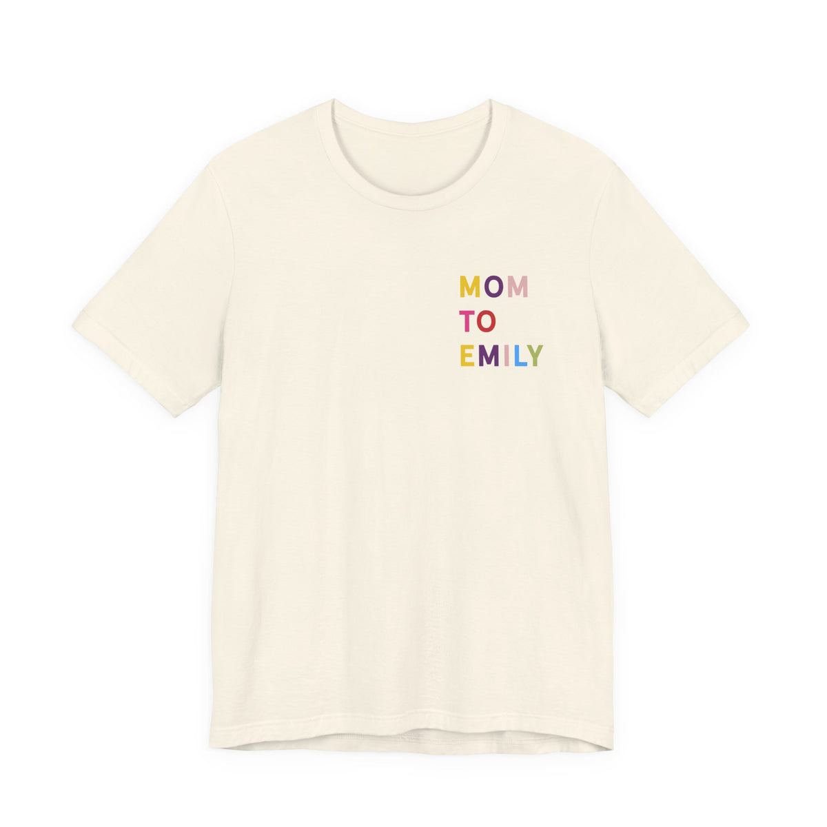 Camiseta multicolor con nombre de mamá