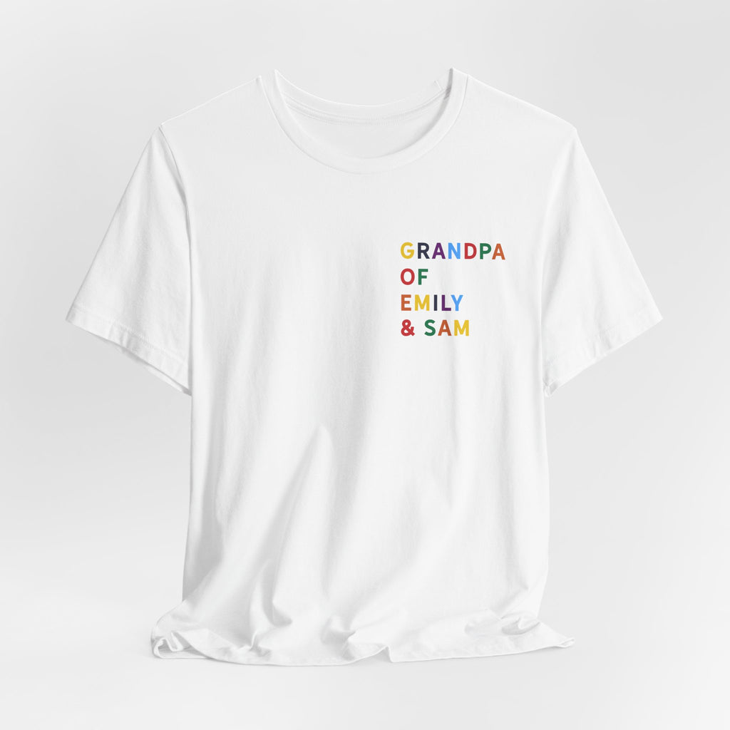 Camisa de Abuelo con Nombres Multicolor de los Nietos
