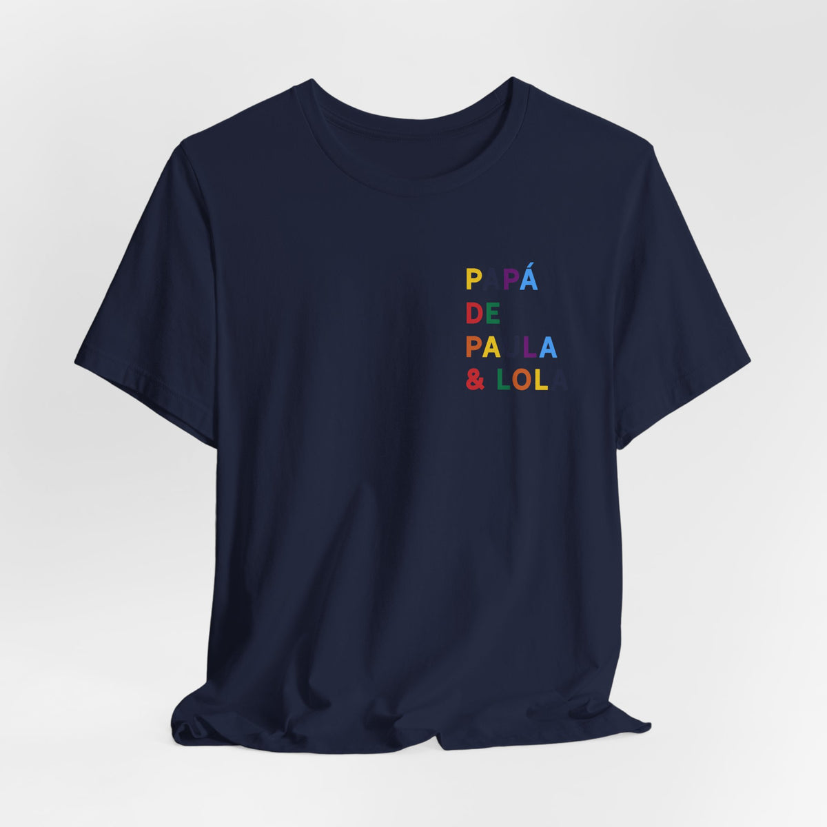 Camiseta Papá de con nombre multicolor