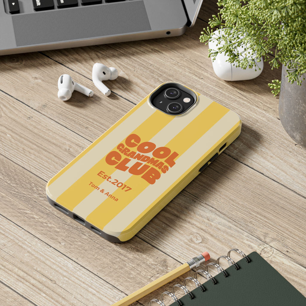 Funda de teléfono Club de abuelas geniales y nombres de niños