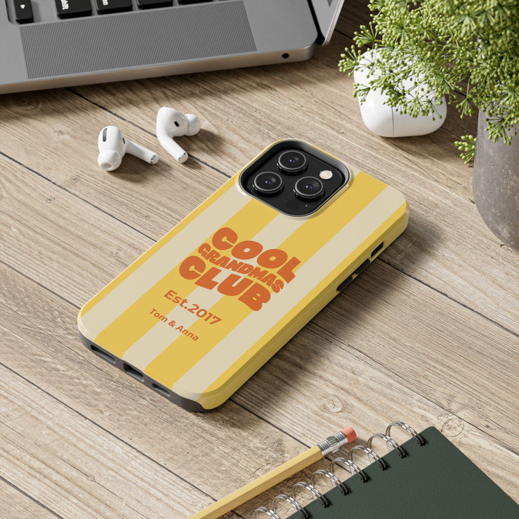 Funda de teléfono Club de abuelas geniales y nombres de niños