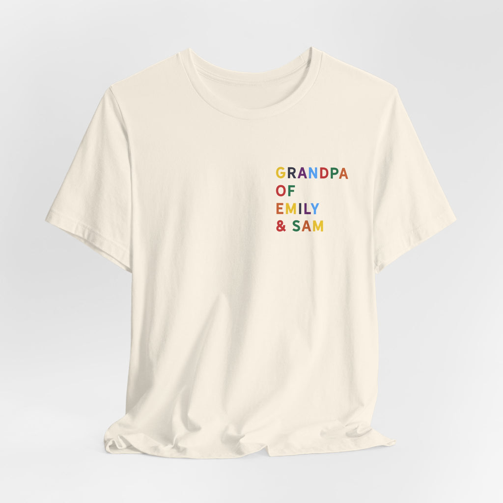 Camisa de Abuelo con Nombres Multicolor de los Nietos