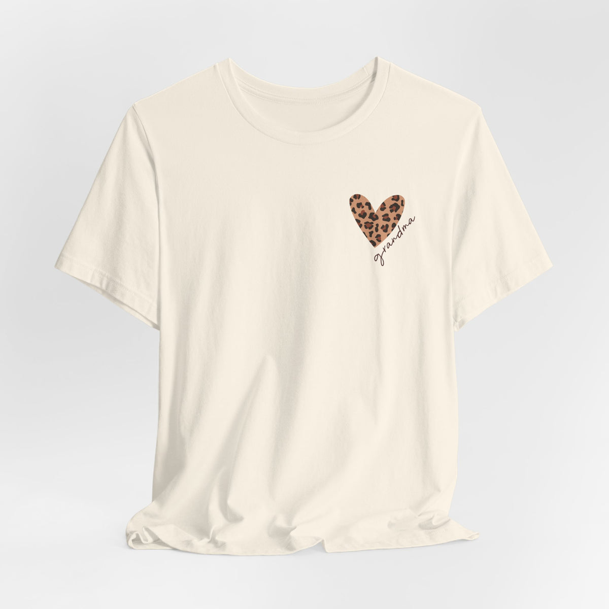 Leopard Heart Grandma T-Shirt Personalized