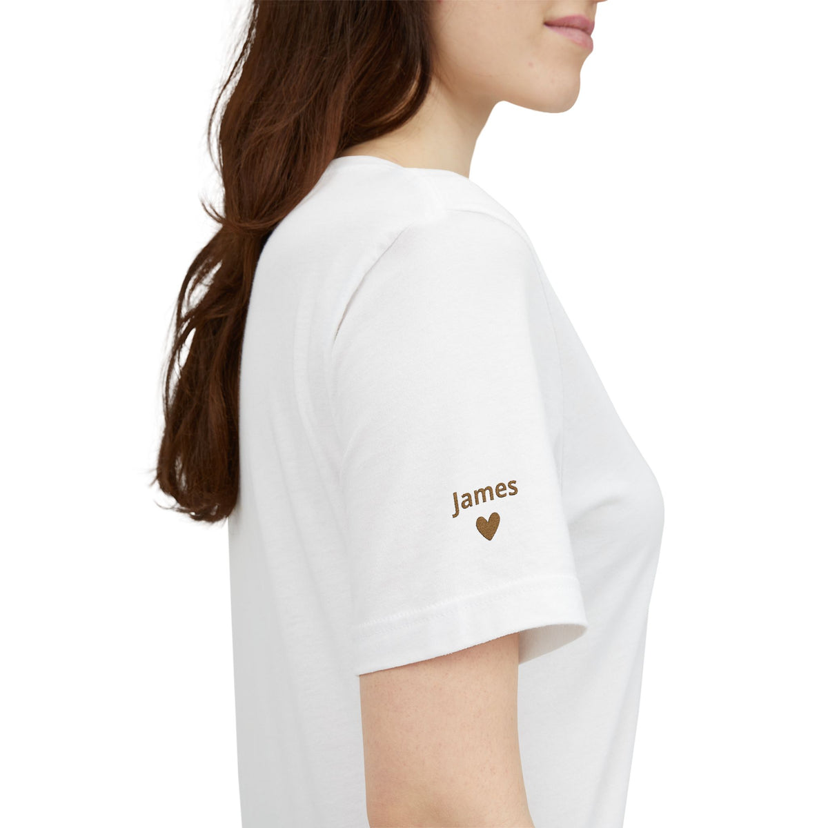 Camiseta Personalizada Mamá Est Corazón Bordado y Manga