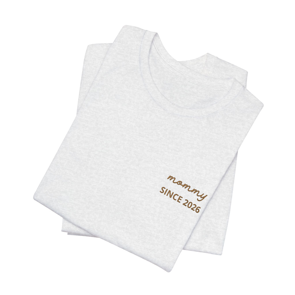 Camiseta Personalizada Mamá Est Corazón Bordado y Manga