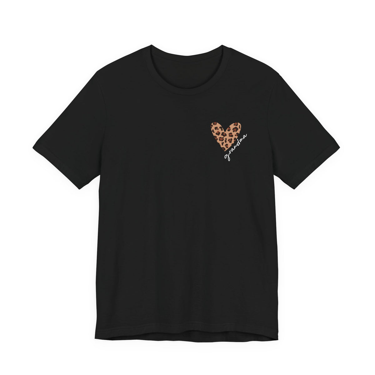 Camiseta de Abuela Corazón de Leopardo Personalizada