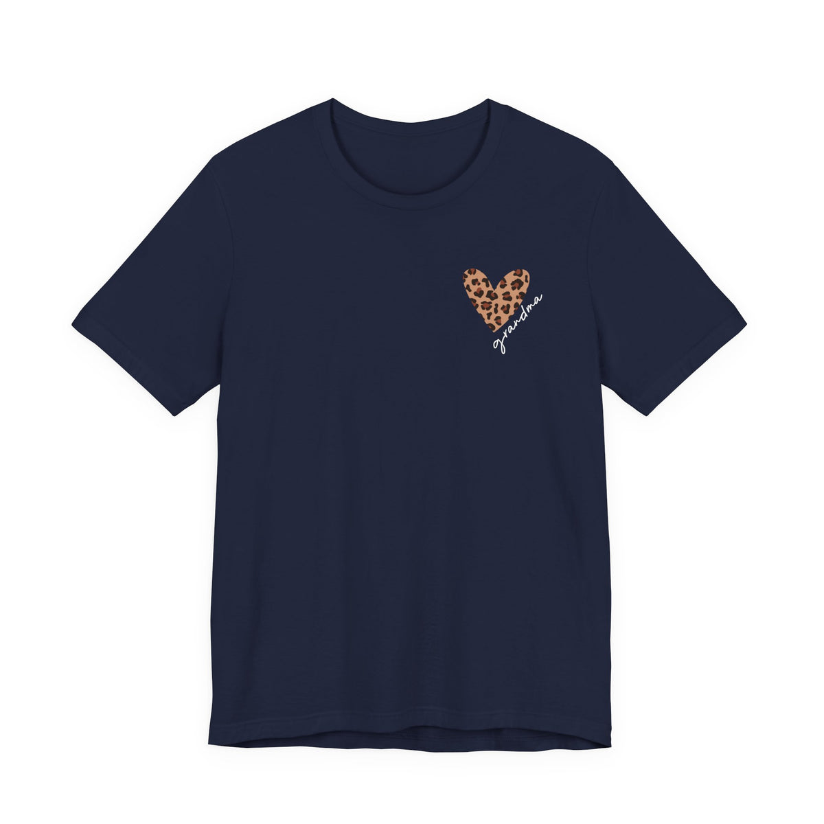 Camiseta de Abuela Corazón de Leopardo Personalizada