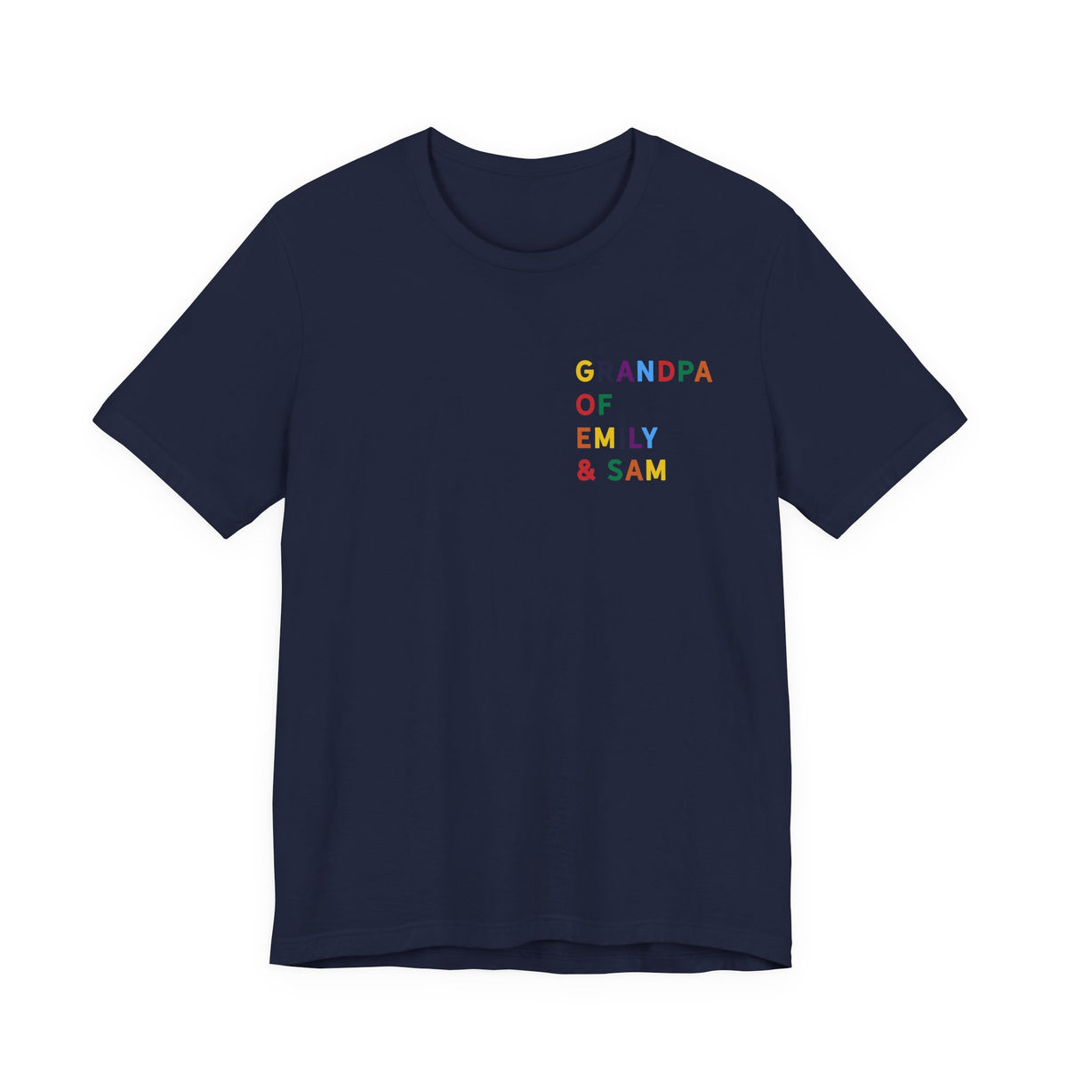 Camisa de Abuelo con Nombres Multicolor de los Nietos