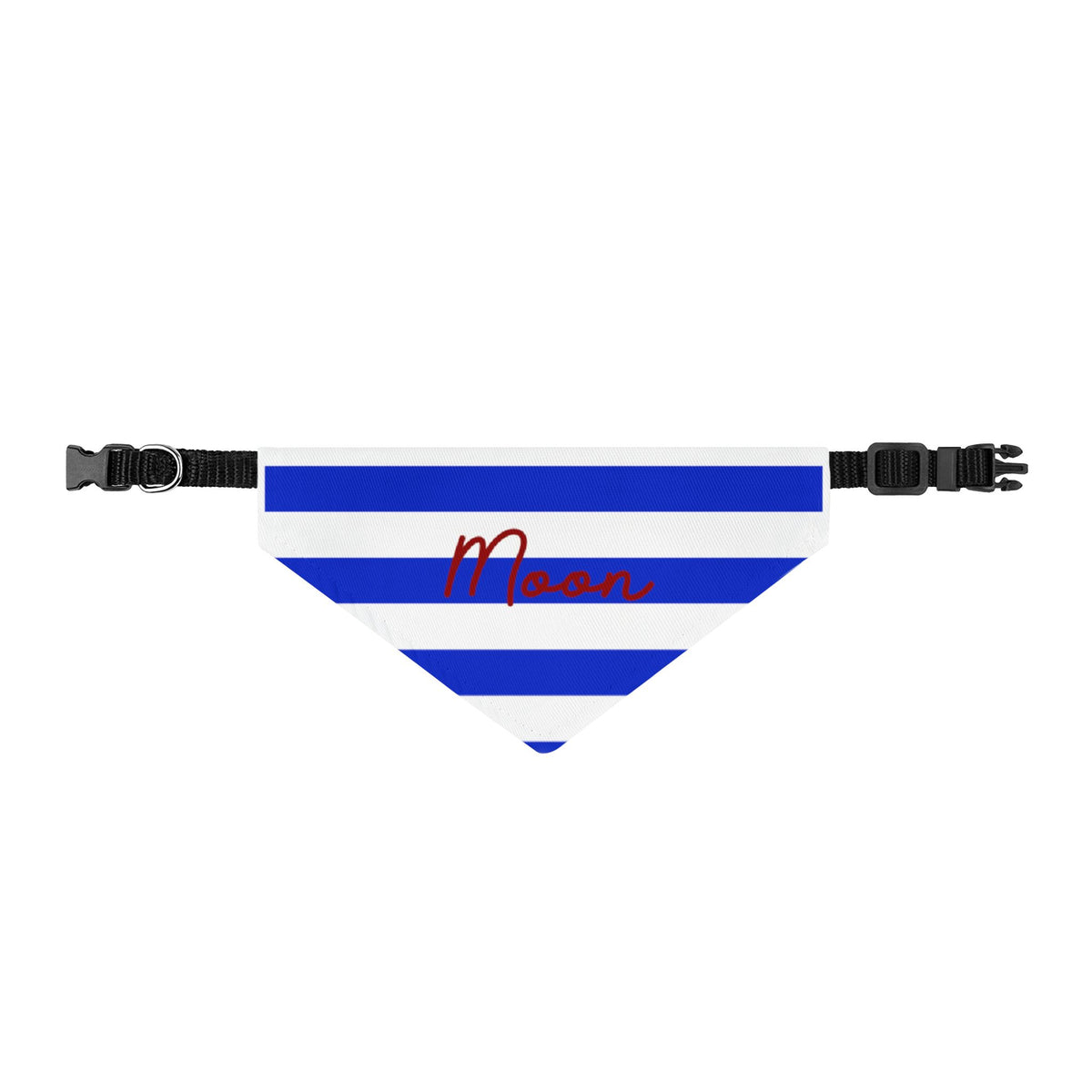 Blue Striped Pet Bandana with Custom Text