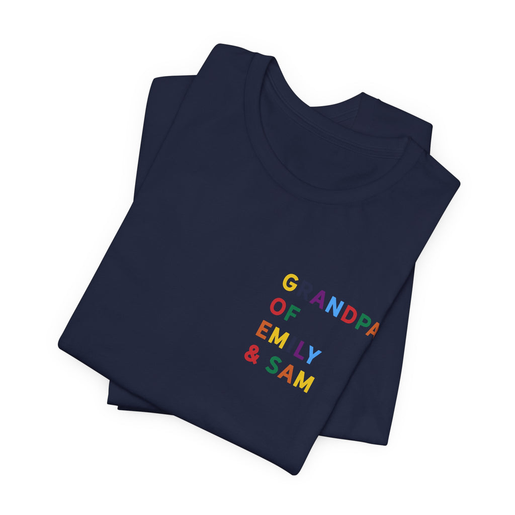 Camisa de Abuelo con Nombres Multicolor de los Nietos