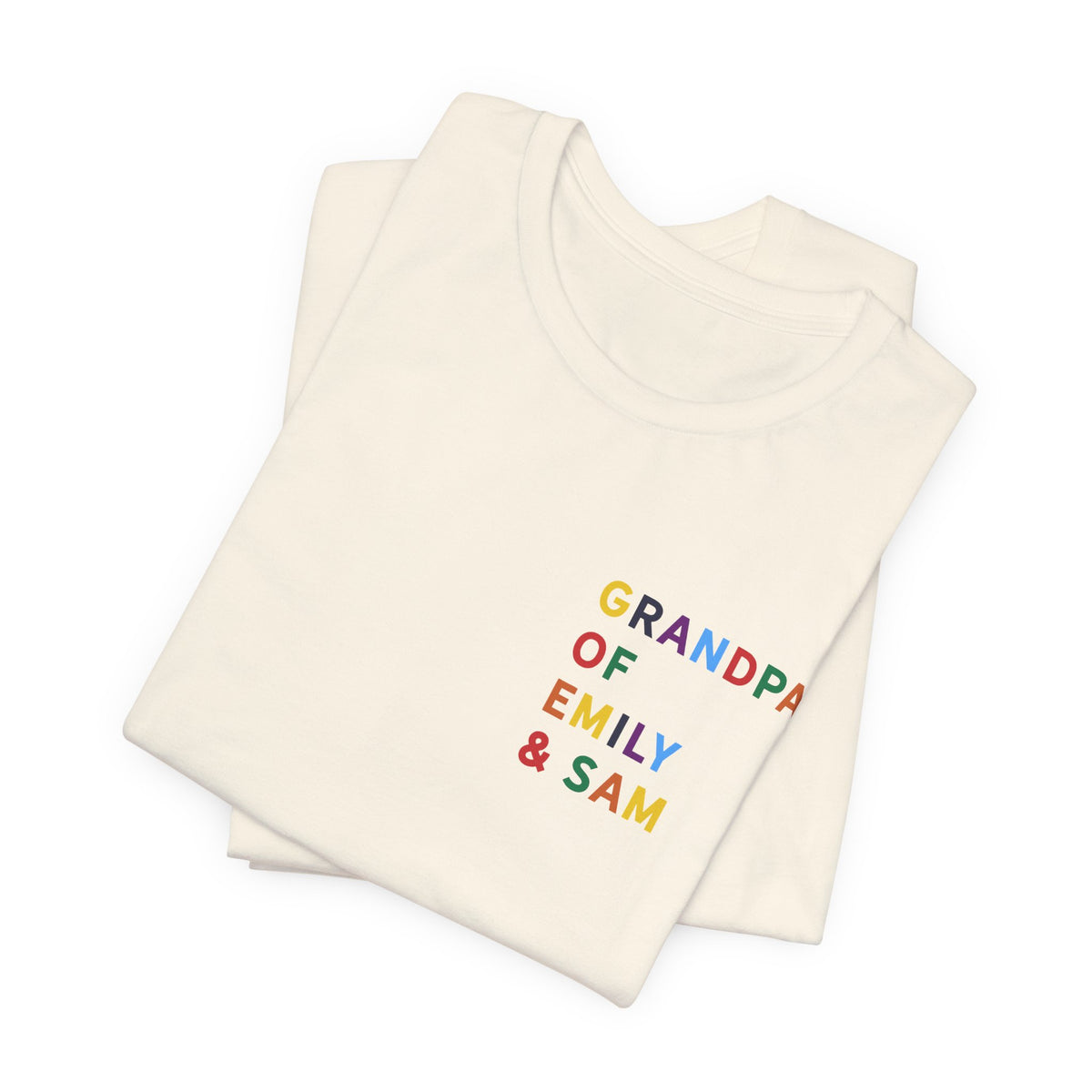 Camisa de Abuelo con Nombres Multicolor de los Nietos