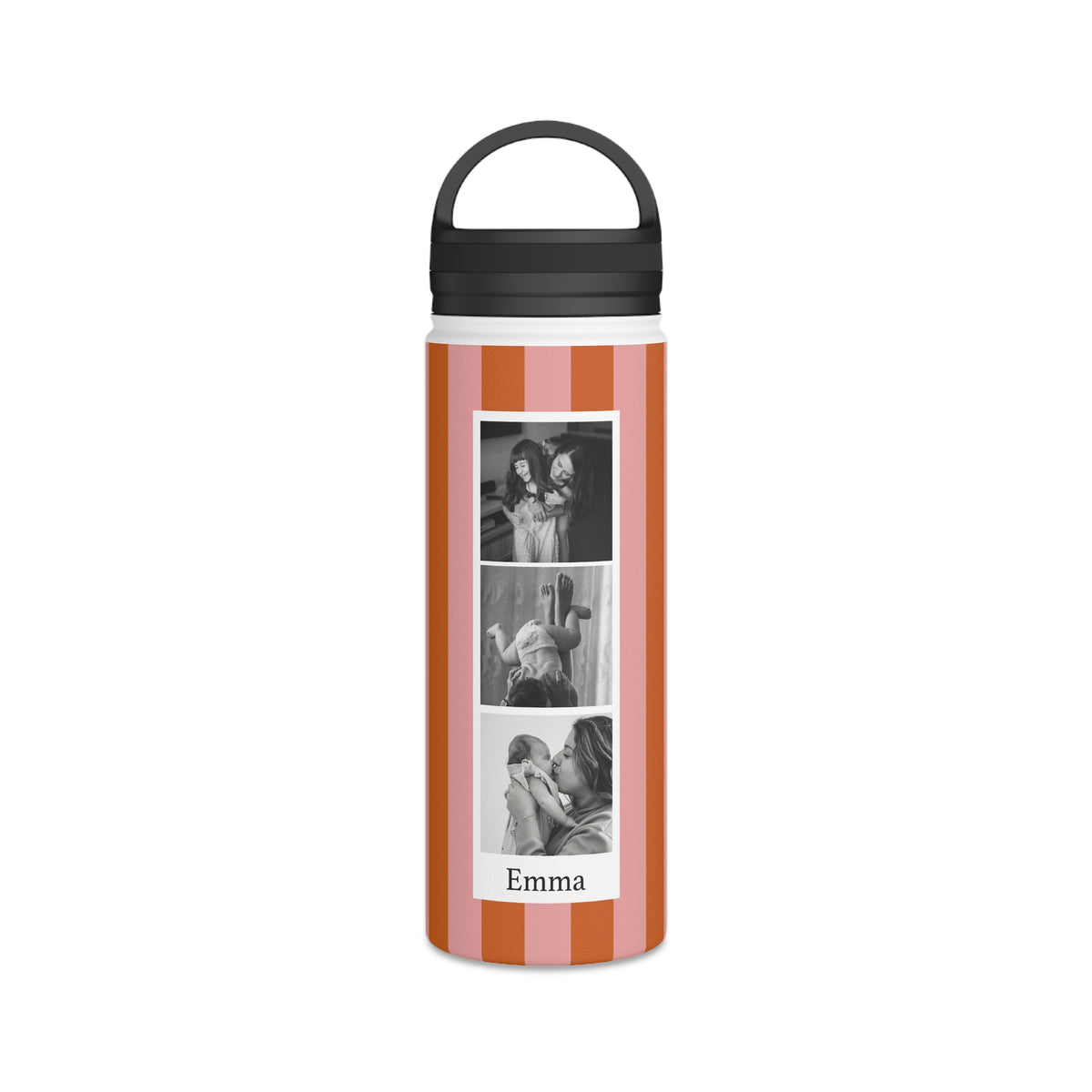 Botella de Agua a Rayas con Foto Personalizada