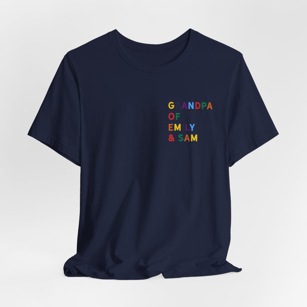 Camisa de Abuelo con Nombres Multicolor de los Nietos