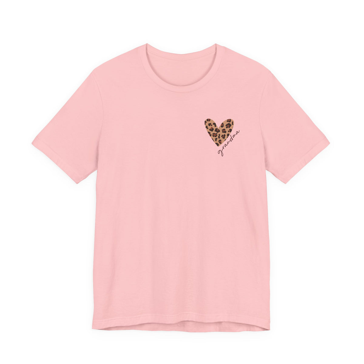 Camiseta de Abuela Corazón de Leopardo Personalizada