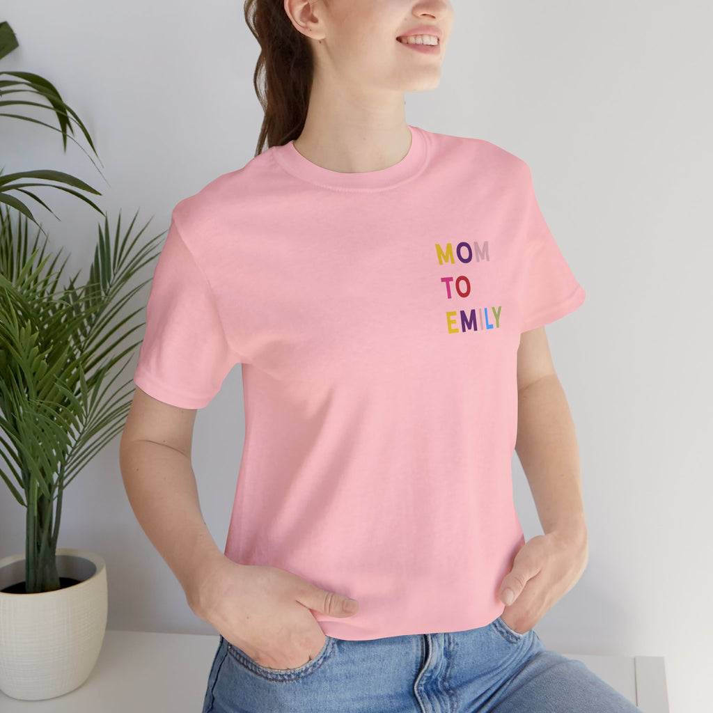 Camiseta multicolor con nombre de mamá