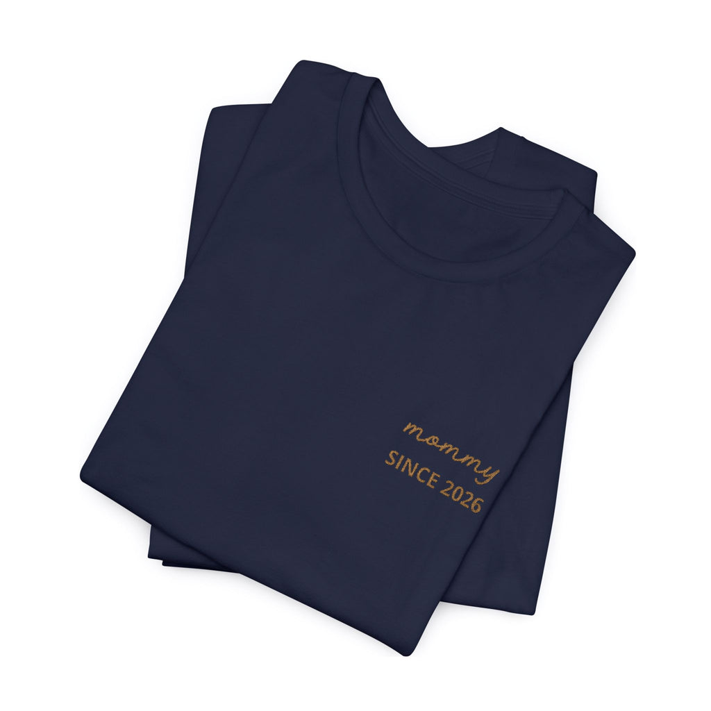 Camiseta Personalizada Mamá Est Corazón Bordado y Manga